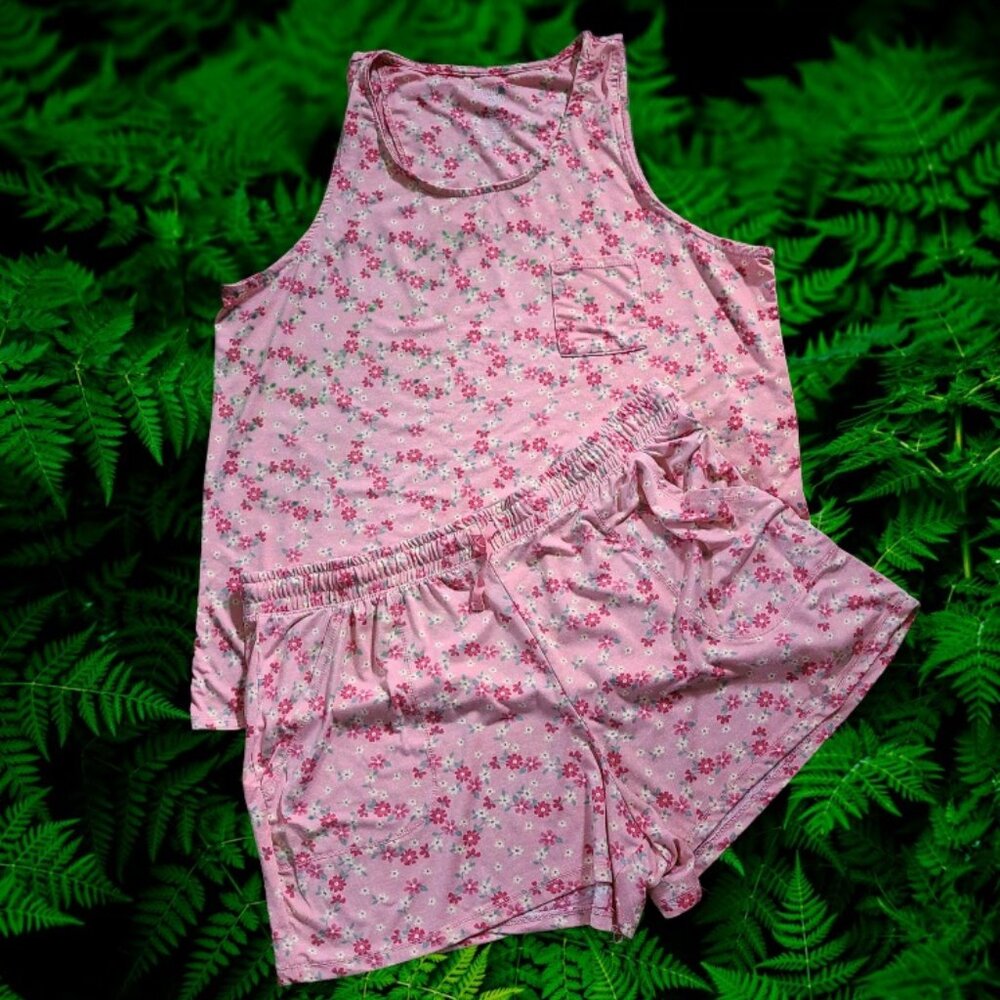 Croft & Barrow Intimates Women's Pajamas 2-Pice Set Pink Floral Size XXL